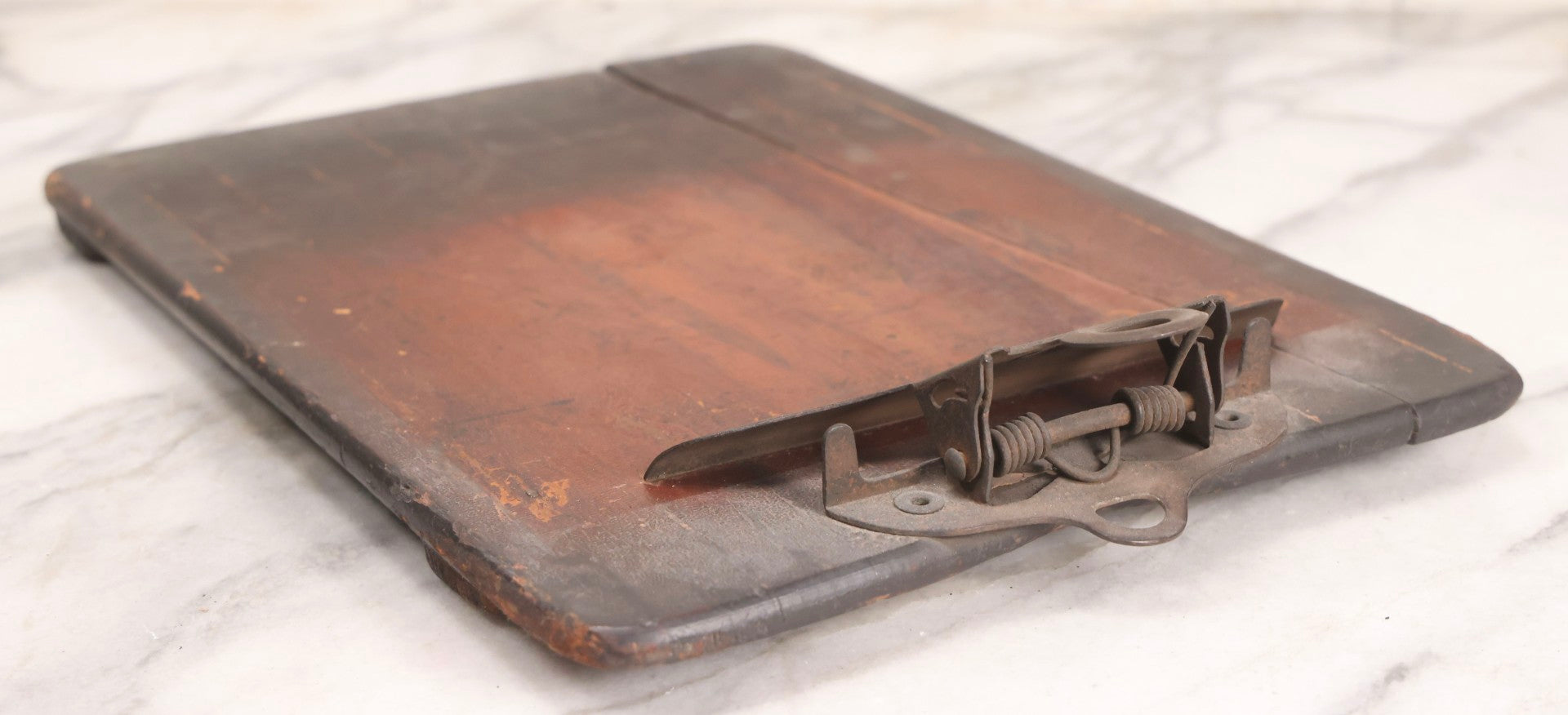 Lot 195 - Antique Wooden Clipboard With Early Metal Spring Clip, Industrial And Office Use, Early 20th Century