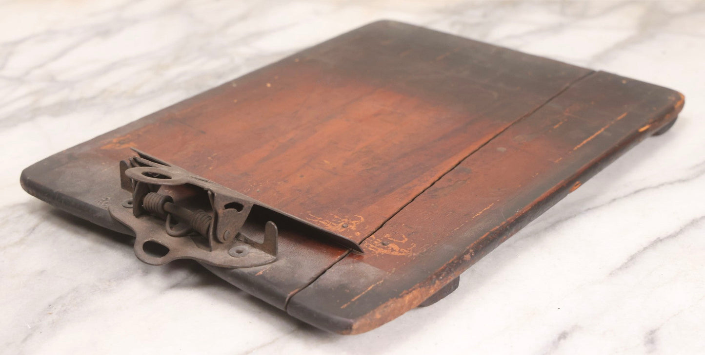 Lot 195 - Antique Wooden Clipboard With Early Metal Spring Clip, Industrial And Office Use, Early 20th Century