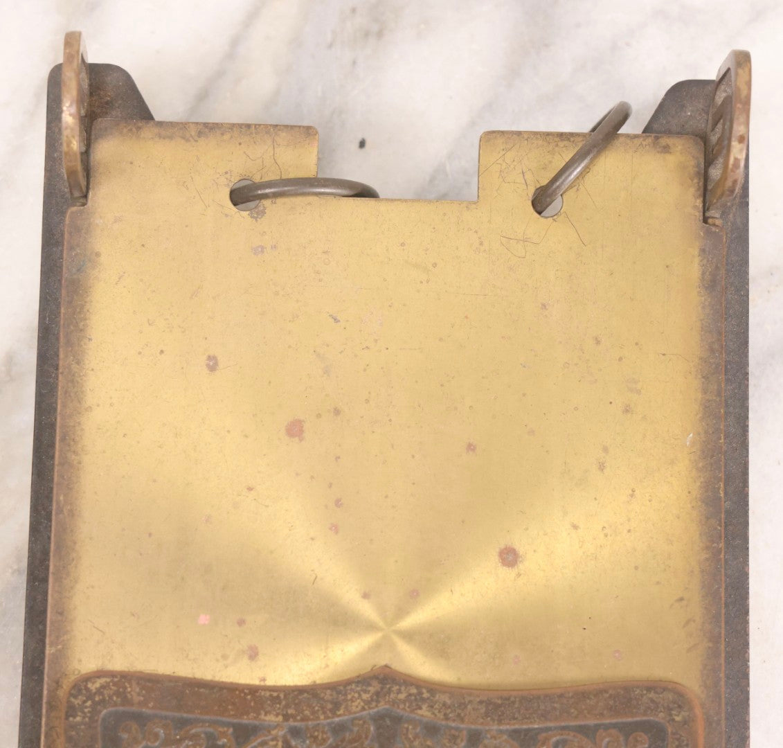 Lot 196 - Antique “Executives” 3-In-1 Desk Calendar Pad Holder With Ornate Brass And Metal Stand, Patented And Manufactured By B. E. Lawrence & Co., Chicago