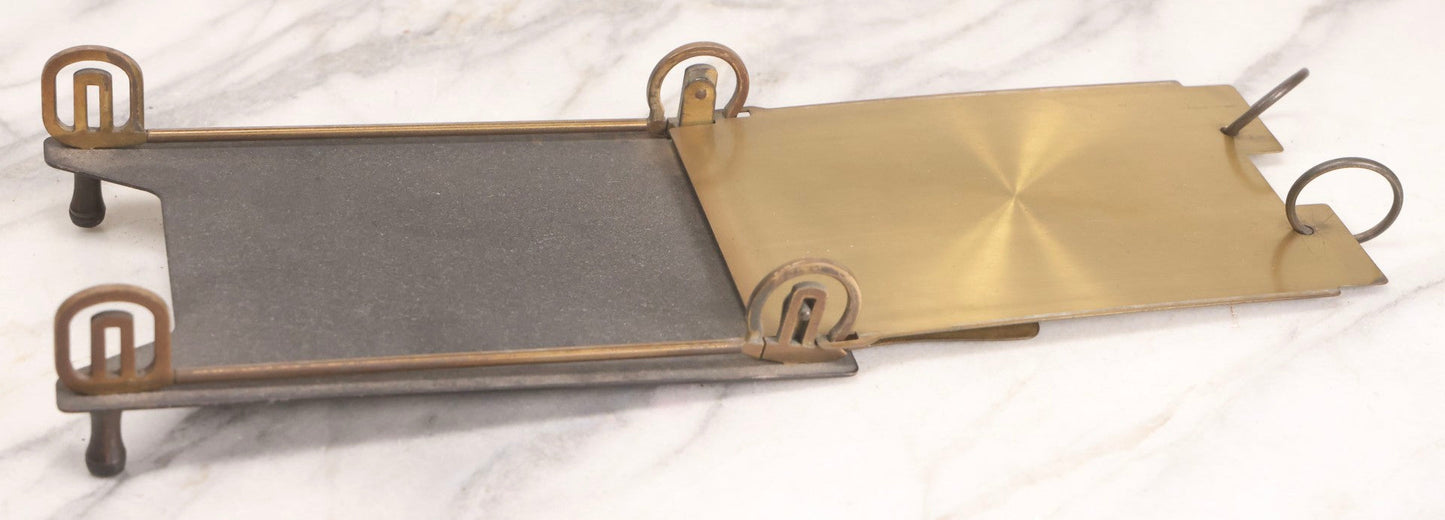 Lot 196 - Antique “Executives” 3-In-1 Desk Calendar Pad Holder With Ornate Brass And Metal Stand, Patented And Manufactured By B. E. Lawrence & Co., Chicago