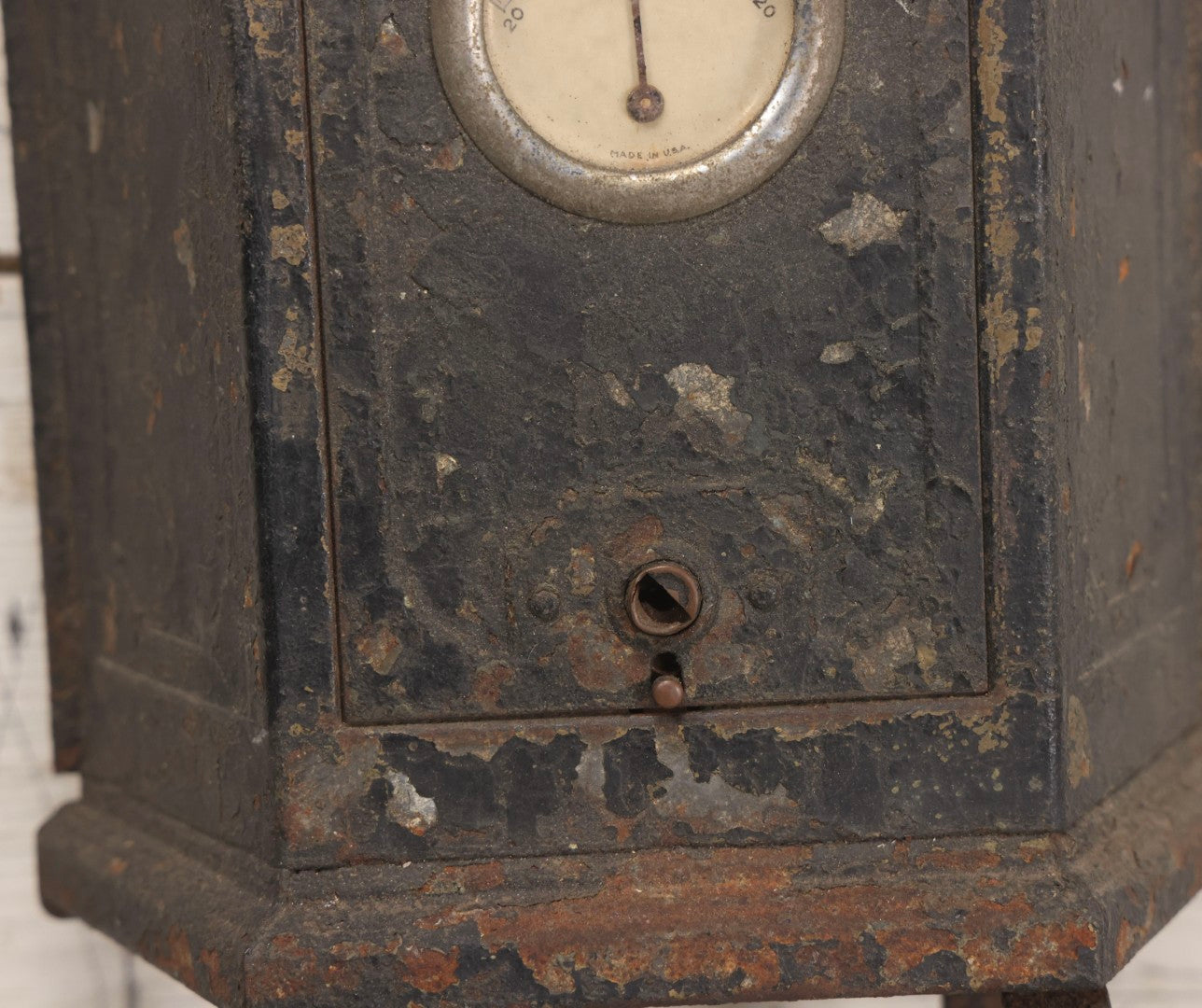 Lot 199 - Antique "Tudor Mailtainer" Metal Mailbox With Thermometer, Manufactured By P.N. Co., Fulton, Illinois, Early 20th Century