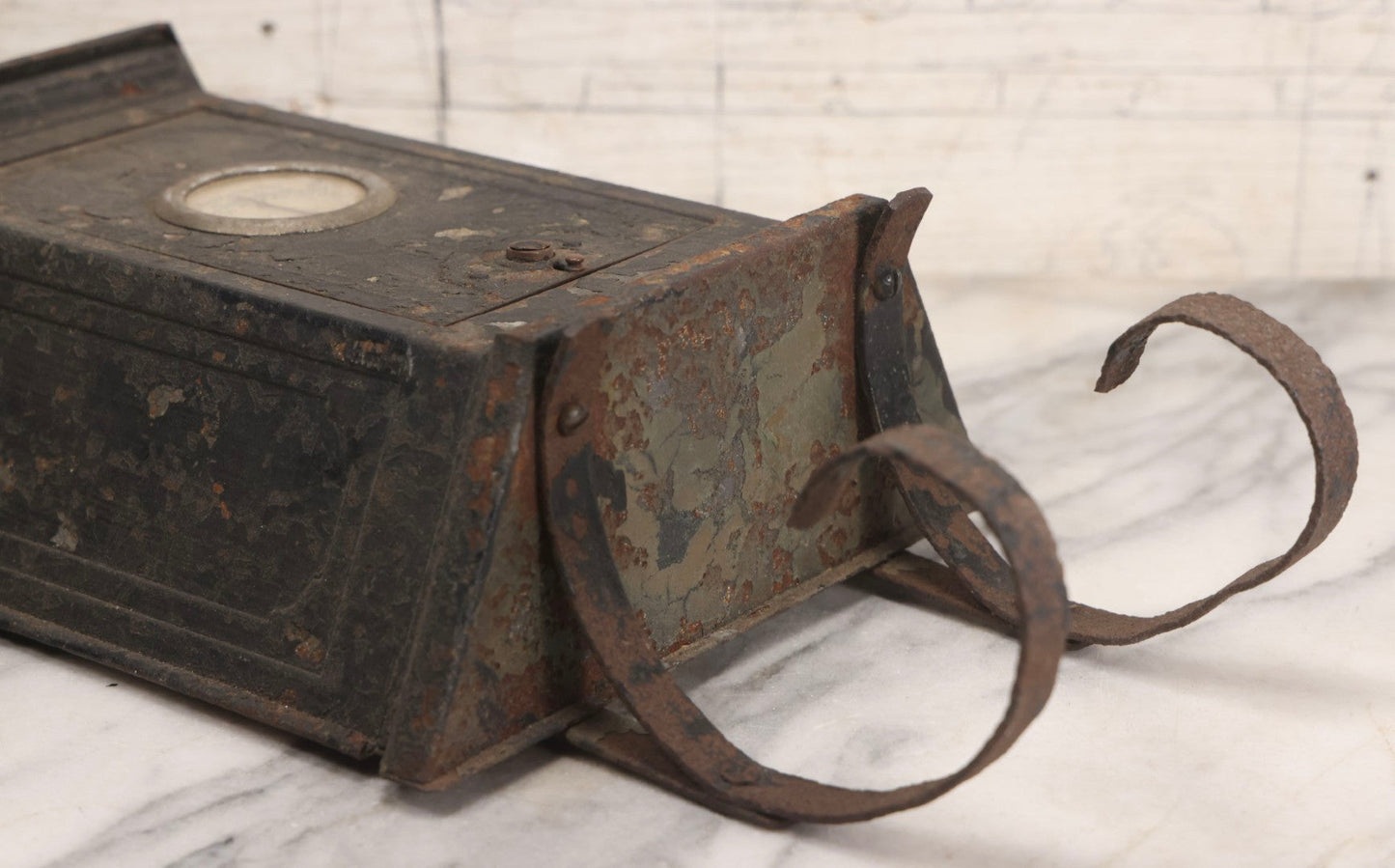 Lot 199 - Antique "Tudor Mailtainer" Metal Mailbox With Thermometer, Manufactured By P.N. Co., Fulton, Illinois, Early 20th Century