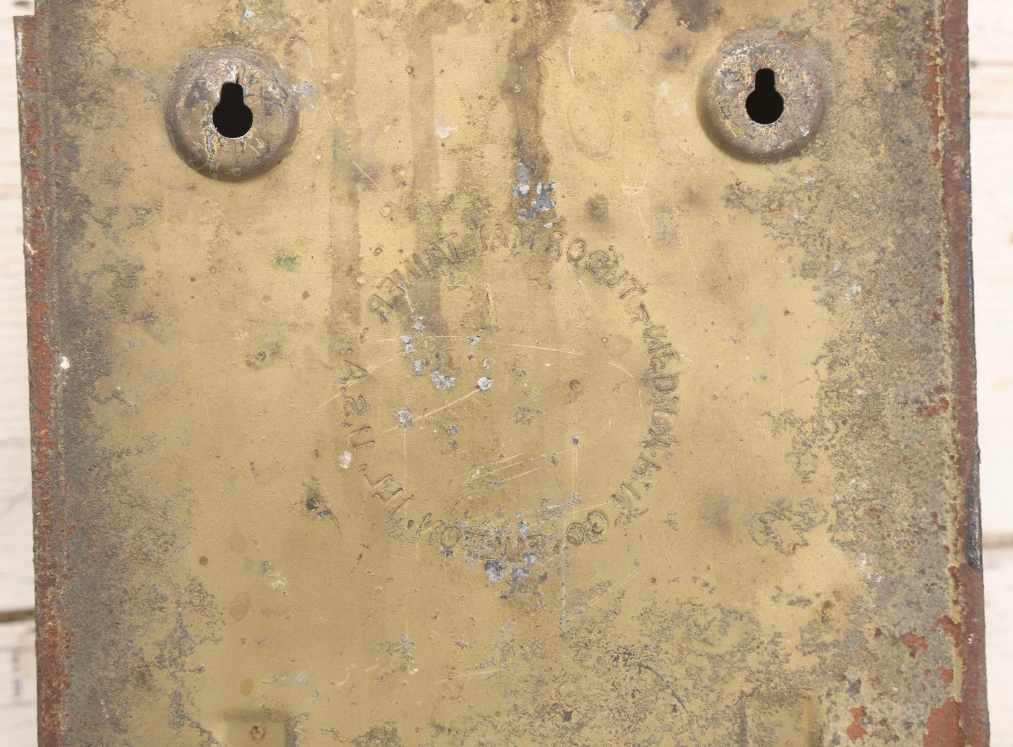 Lot 199 - Antique "Tudor Mailtainer" Metal Mailbox With Thermometer, Manufactured By P.N. Co., Fulton, Illinois, Early 20th Century