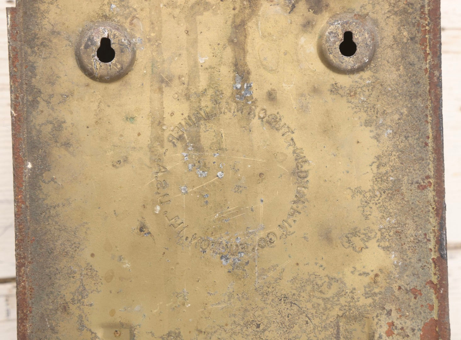 Lot 199 - Antique "Tudor Mailtainer" Metal Mailbox With Thermometer, Manufactured By P.N. Co., Fulton, Illinois, Early 20th Century