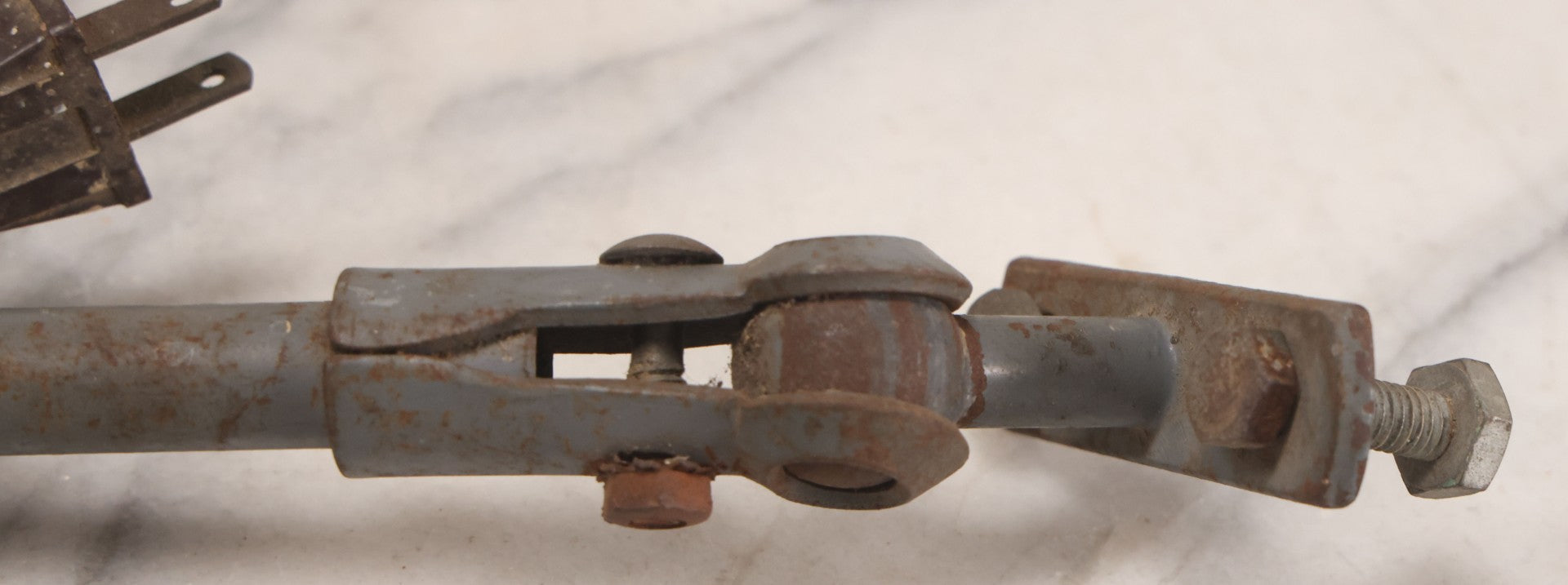 Lot 200 - Vintage Adjustable Bench Mount Industrial Work Lamp With Articulating Arm And Bolt On Base, Working Condition