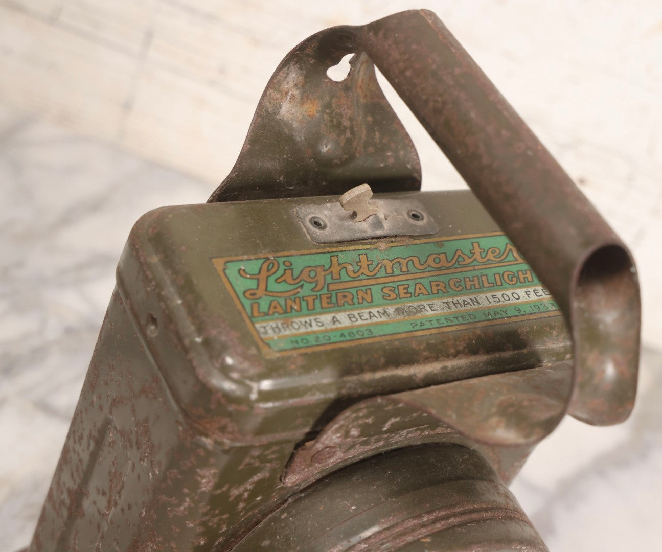 Lot 201 - Vintage Lightmaster Lantern Searchlight No. 20-4803 Battery Operated Flashlight, Patented May 9, 1933