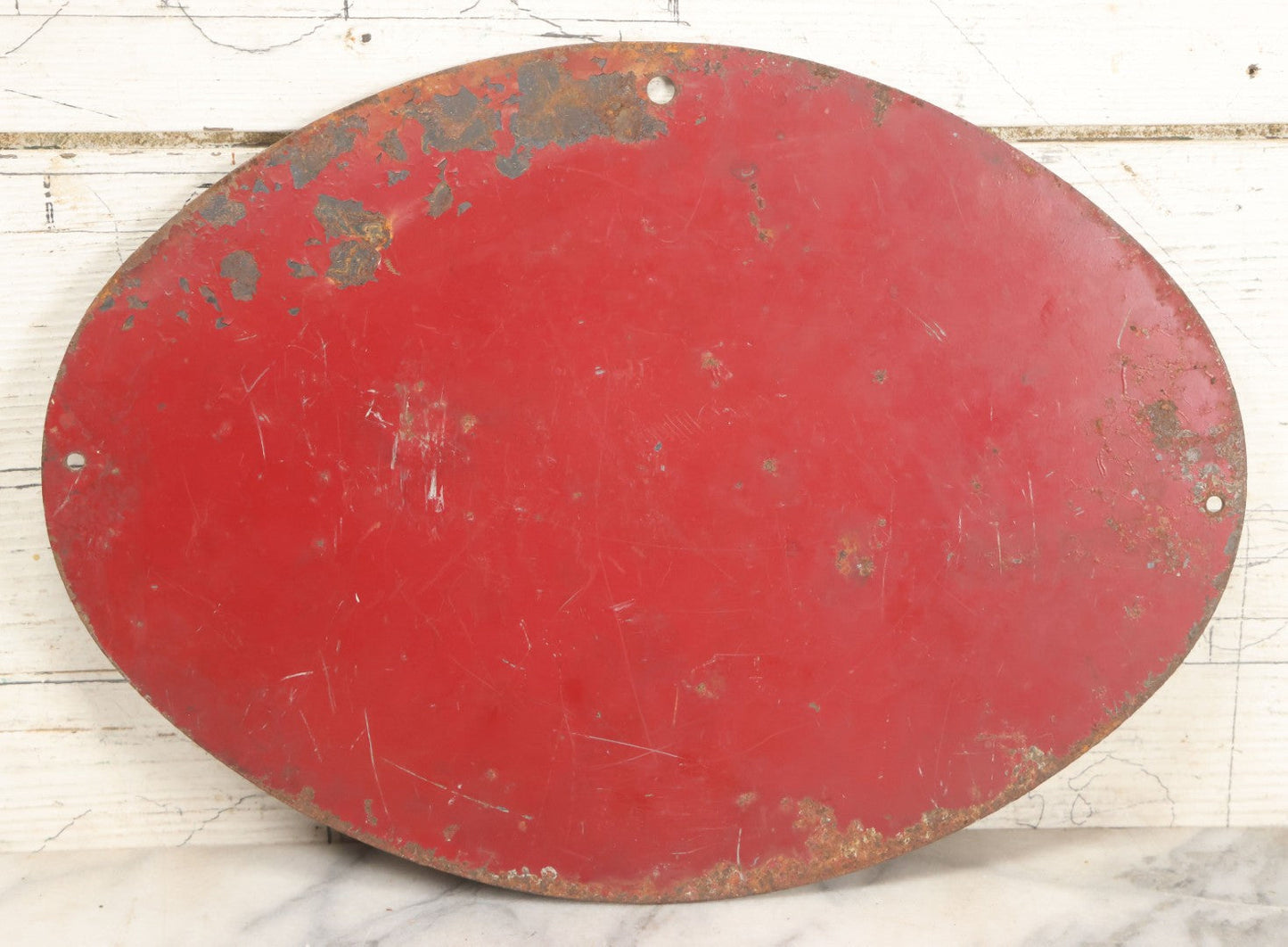 Lot 203 - Vintage “Smokers — Good Housekeeping Prevents Fires, Put 'Em Here” Red Metal Sign, Originally With Ashtray, Circa 1950