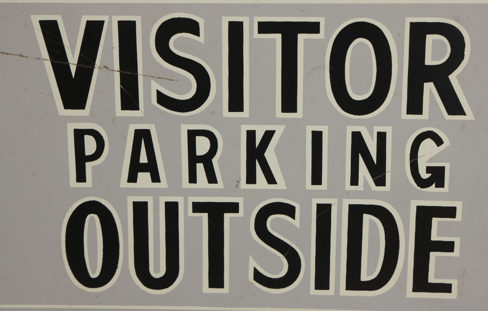 Lot 205 - Vintage Tin Tacker Sign Reading “Visitor Parking Outside”
