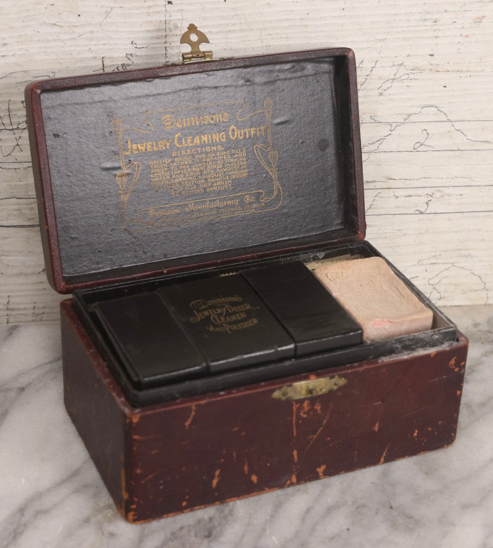 Lot 208 - Antique Dennison's Jewelry Cleaning Outfit In Original Labeled Box With Contents And Printed Directions, Dennison Manufacturing Co., Early 20th Century