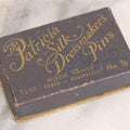 Lot 210 - Antique “The Patrician” Dressmakers Pins Box With Contents, Brass Rustproof Needle Points No. 16, Early 20th Century Sewing Notions Packaging, Original Cardboard Box With Wear