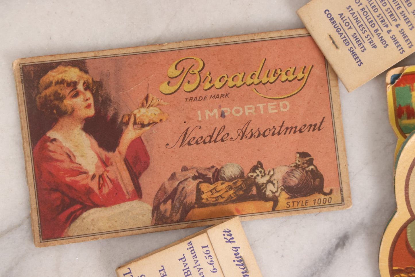 Lot 212 - Vintage Grouping Of 20+ Sewing Needle & Notions Card Lot Including Space Ship & Rocket Brand Needle Folders, Bobbie Smith Bobbie Pins, And Other Vintage Sewing Cards