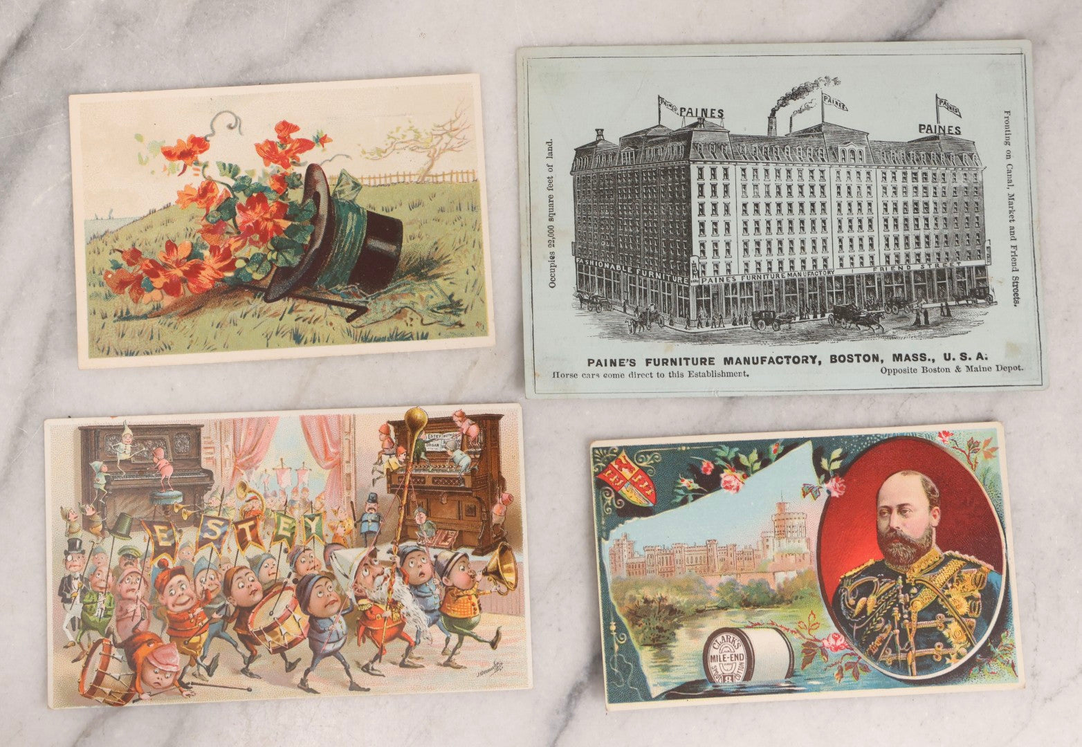 Lot 216 - Grouping Of 50+ Antique Lithographed Trade Cards, Die Cuts, And Advertising Ephemera Scraps, Late 19th To Early 20th Century