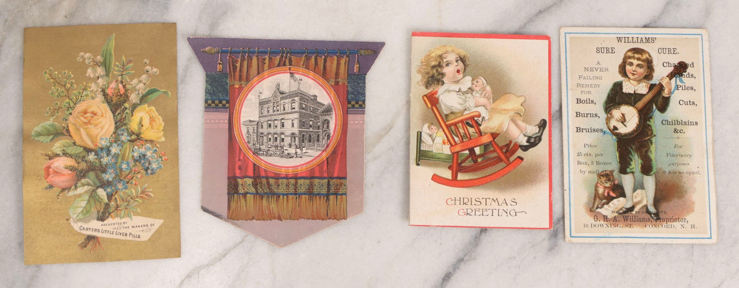 Lot 216 - Grouping Of 50+ Antique Lithographed Trade Cards, Die Cuts, And Advertising Ephemera Scraps, Late 19th To Early 20th Century