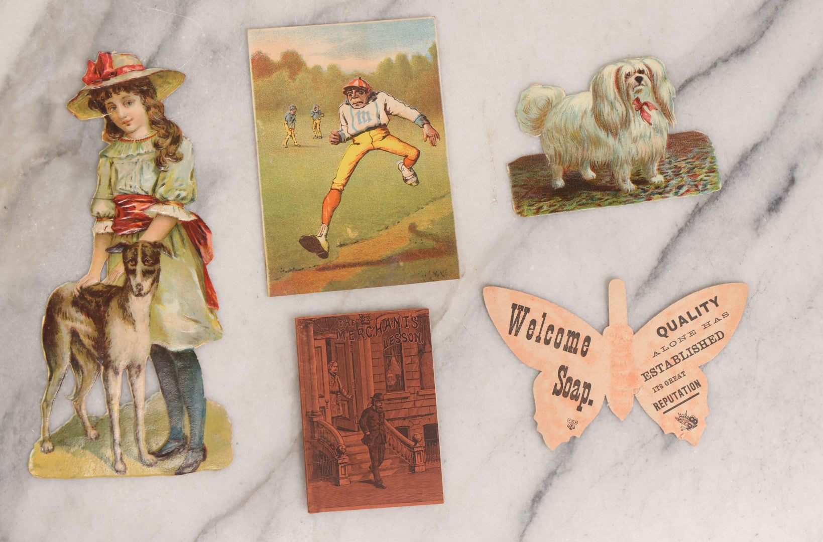 Lot 216 - Grouping Of 50+ Antique Lithographed Trade Cards, Die Cuts, And Advertising Ephemera Scraps, Late 19th To Early 20th Century