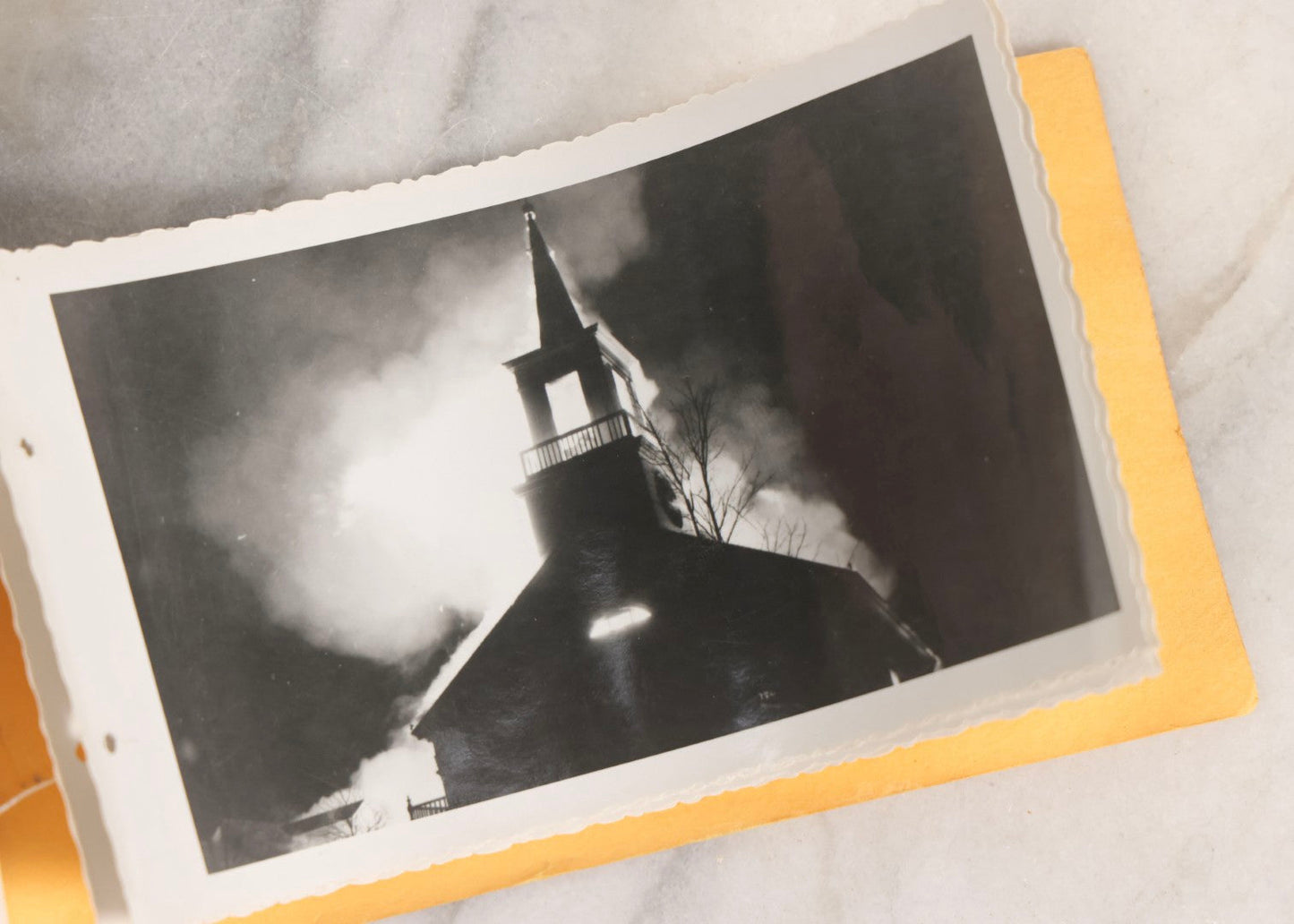 Lot 220 - Antique Photo Album Of Rye, New Hampshire Meeting Houses And 1959 Fire, “Memories Of The Rye Meeting Houses,” With Nine Original Snapshots