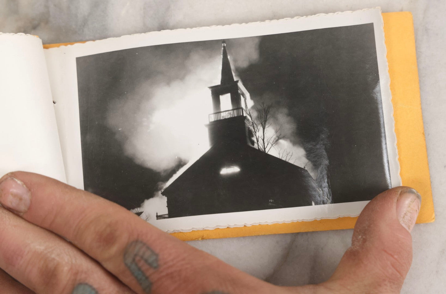 Lot 220 - Antique Photo Album Of Rye, New Hampshire Meeting Houses And 1959 Fire, “Memories Of The Rye Meeting Houses,” With Nine Original Snapshots