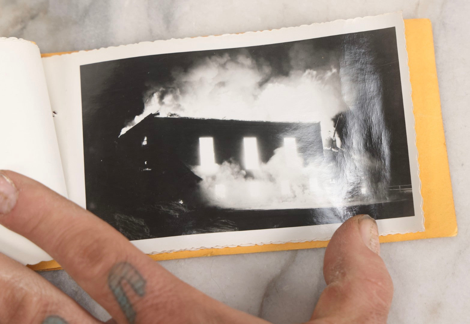 Lot 220 - Antique Photo Album Of Rye, New Hampshire Meeting Houses And 1959 Fire, “Memories Of The Rye Meeting Houses,” With Nine Original Snapshots