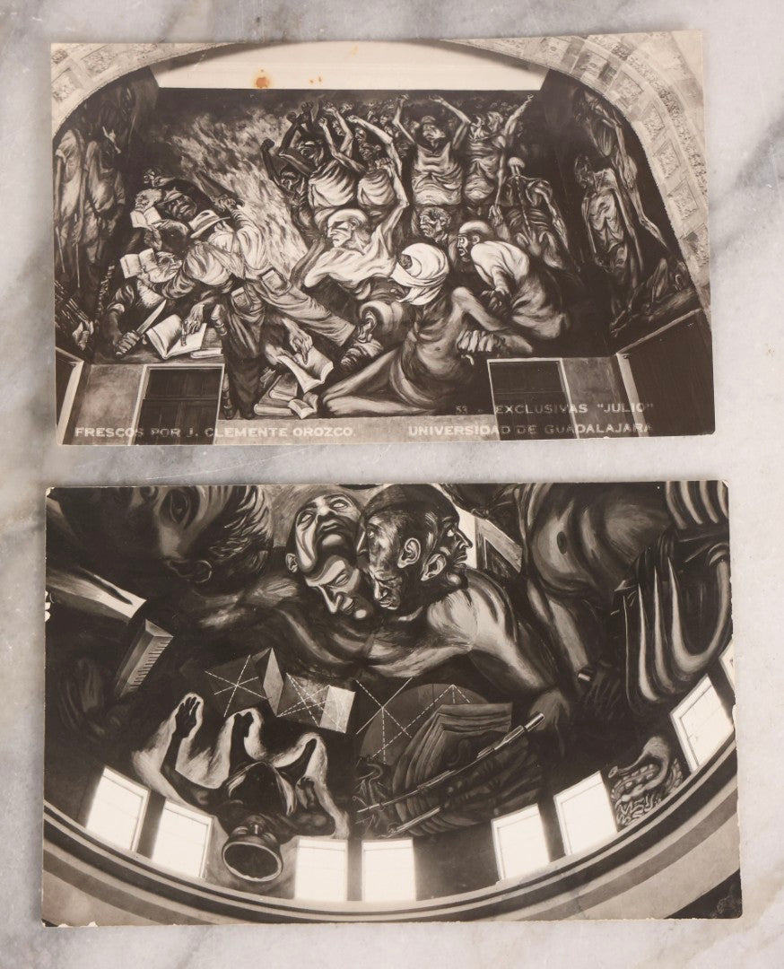 Lot 227 - Grouping Of 10 Vintage Souvenir Photo Postcards Depicting Murals By José Clemente Orozco At The Government Palace, Guadalajara, Mexico