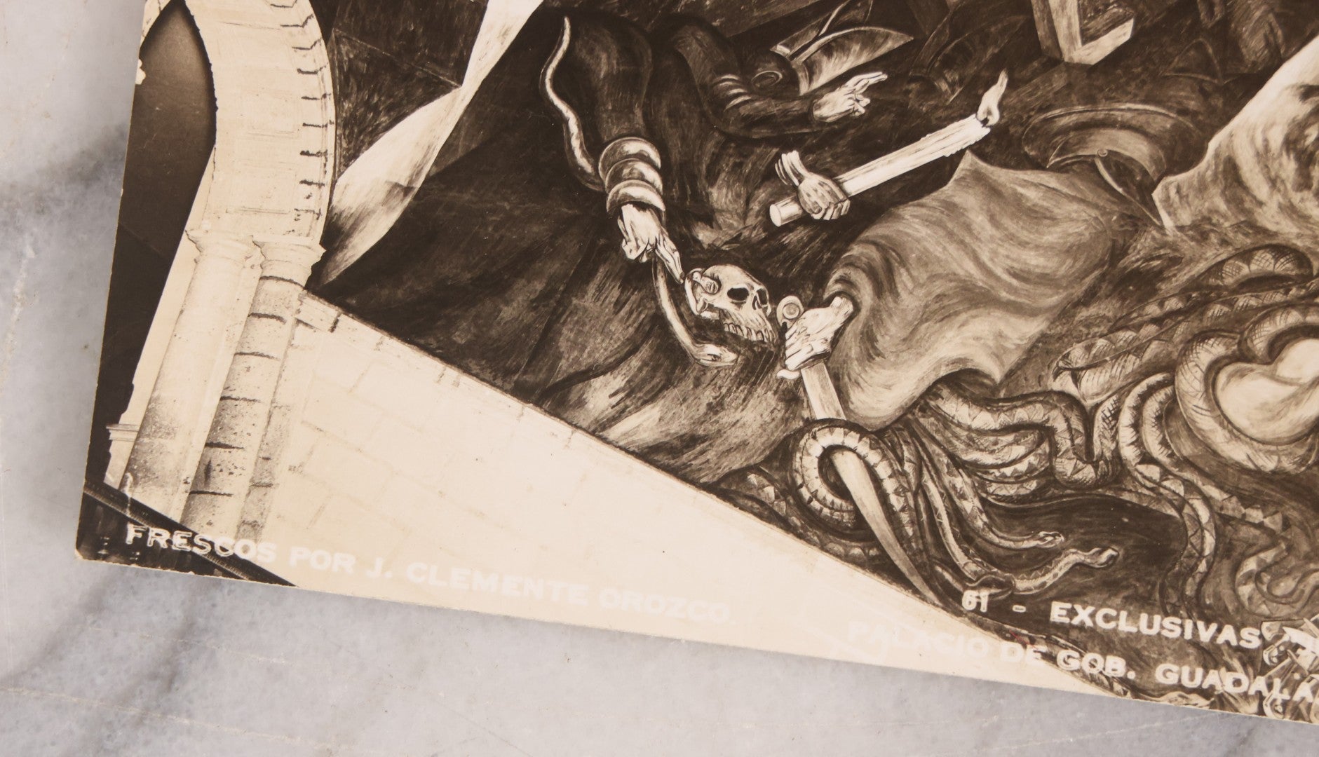 Lot 227 - Grouping Of 10 Vintage Souvenir Photo Postcards Depicting Murals By José Clemente Orozco At The Government Palace, Guadalajara, Mexico