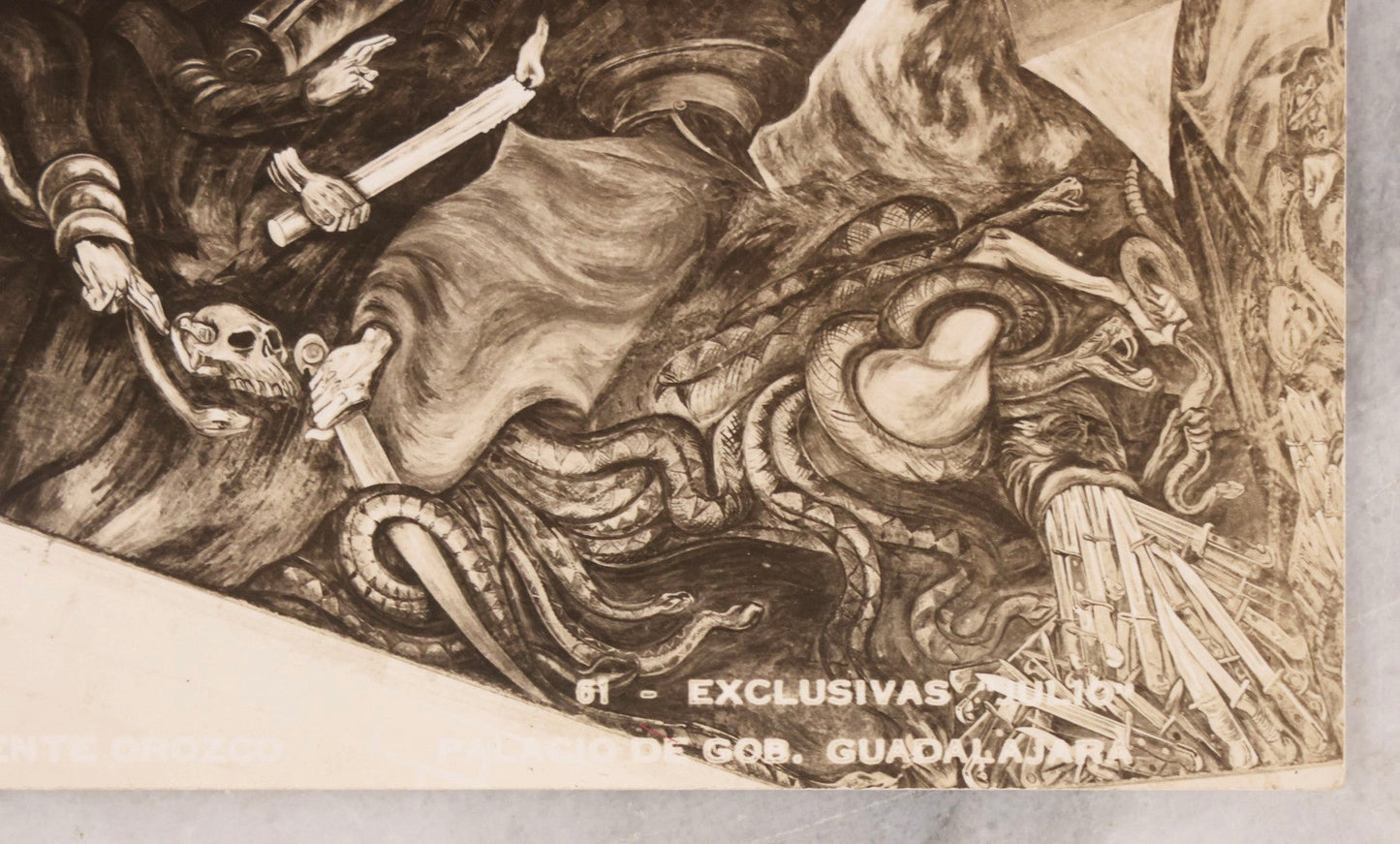 Lot 227 - Grouping Of 10 Vintage Souvenir Photo Postcards Depicting Murals By José Clemente Orozco At The Government Palace, Guadalajara, Mexico