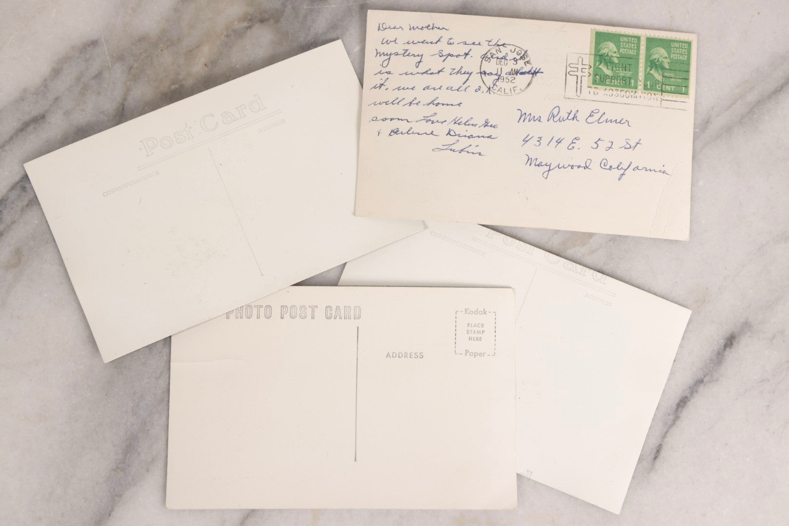 Lot 228 - Grouping Of Six Vintage Souvenir Photo Postcards Depicting Demonstrated Phenomena At The Mystery Spot, Santa Cruz, California