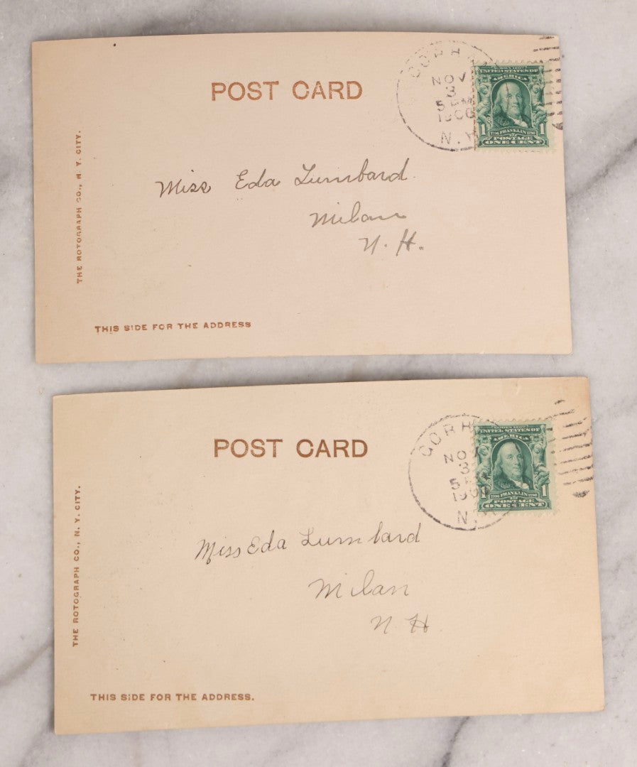 Lot 229 - Grouping Of Eight Antique And Vintage Cat-Themed Postcards Including Photographic Cards By The Rotograph Co., New York And Illustrated Anthropomorphic Cat Cards By Max Kunzli, Zürich, Switzerland