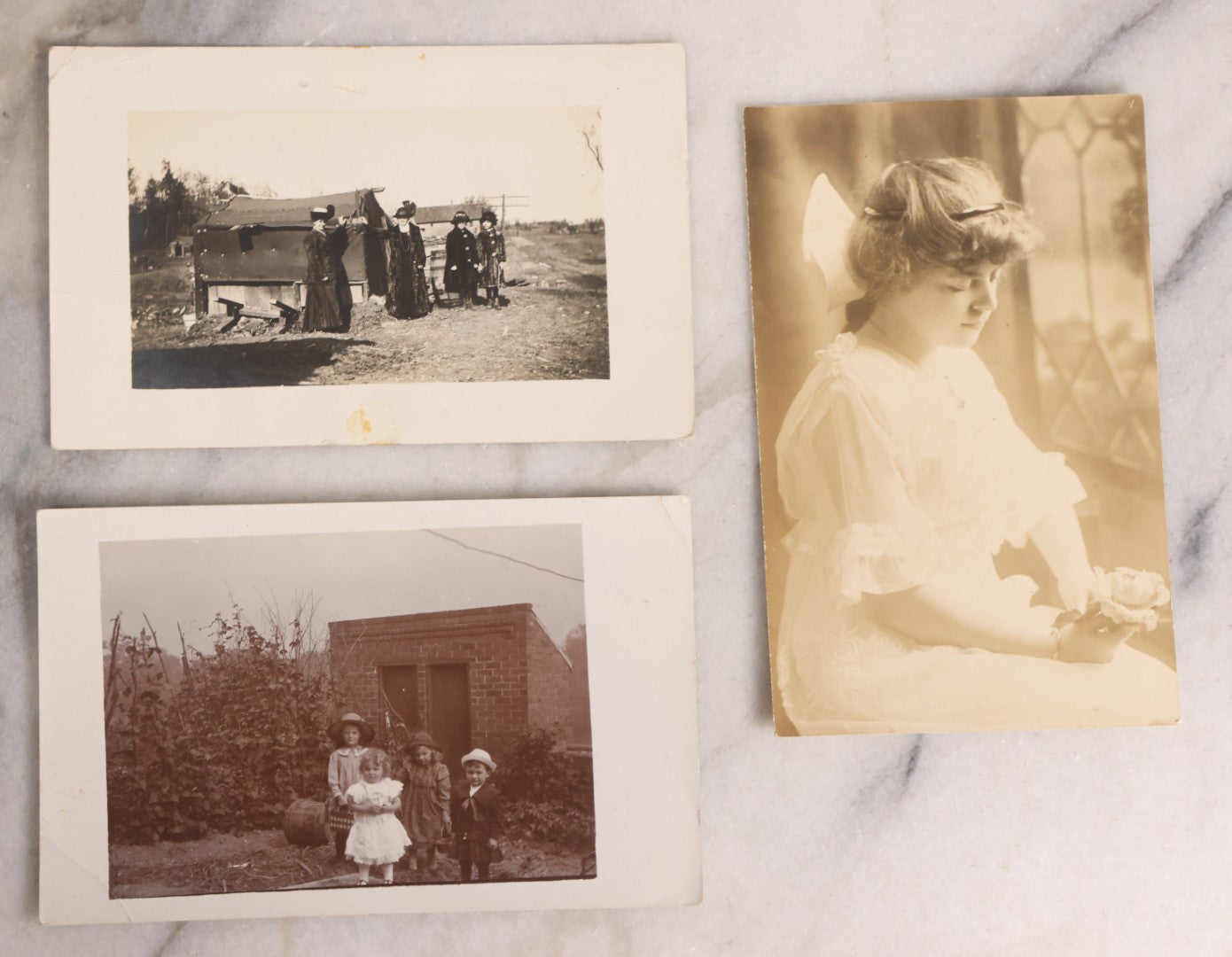 Lot 231 - Grouping Of 38 Antique Real Photo Postcards R.P.P.C.. Featuring People And Portraits Including Soldiers, Workers, Parade Scenes, Men, Women, And Children, Early 20th Century
