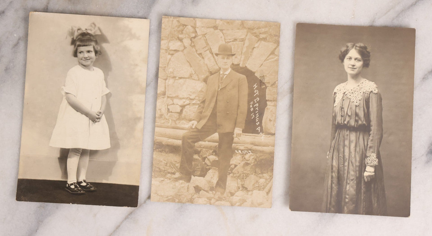 Lot 231 - Grouping Of 38 Antique Real Photo Postcards R.P.P.C.. Featuring People And Portraits Including Soldiers, Workers, Parade Scenes, Men, Women, And Children, Early 20th Century