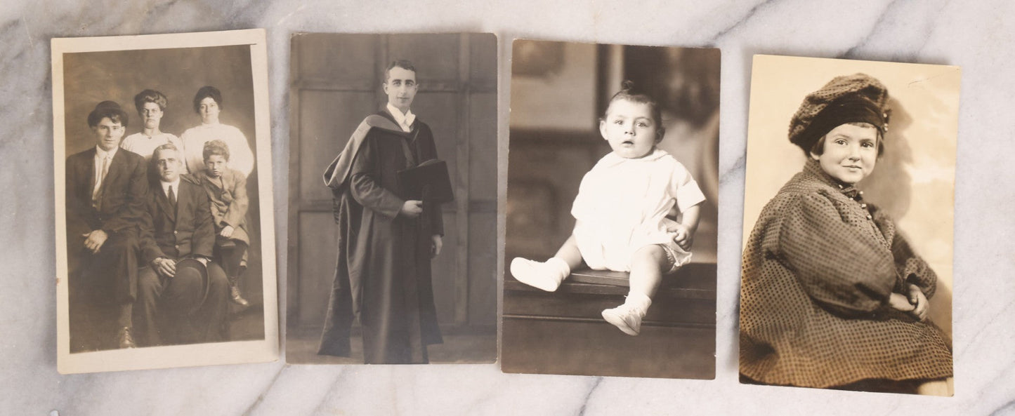 Lot 231 - Grouping Of 38 Antique Real Photo Postcards R.P.P.C.. Featuring People And Portraits Including Soldiers, Workers, Parade Scenes, Men, Women, And Children, Early 20th Century