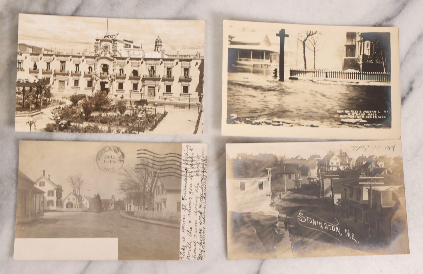 Lot 232 - Grouping Of 60 Antique Building And Architecture Real Photo Postcards R.P.P.C.., New England Focus, Early 20th Century