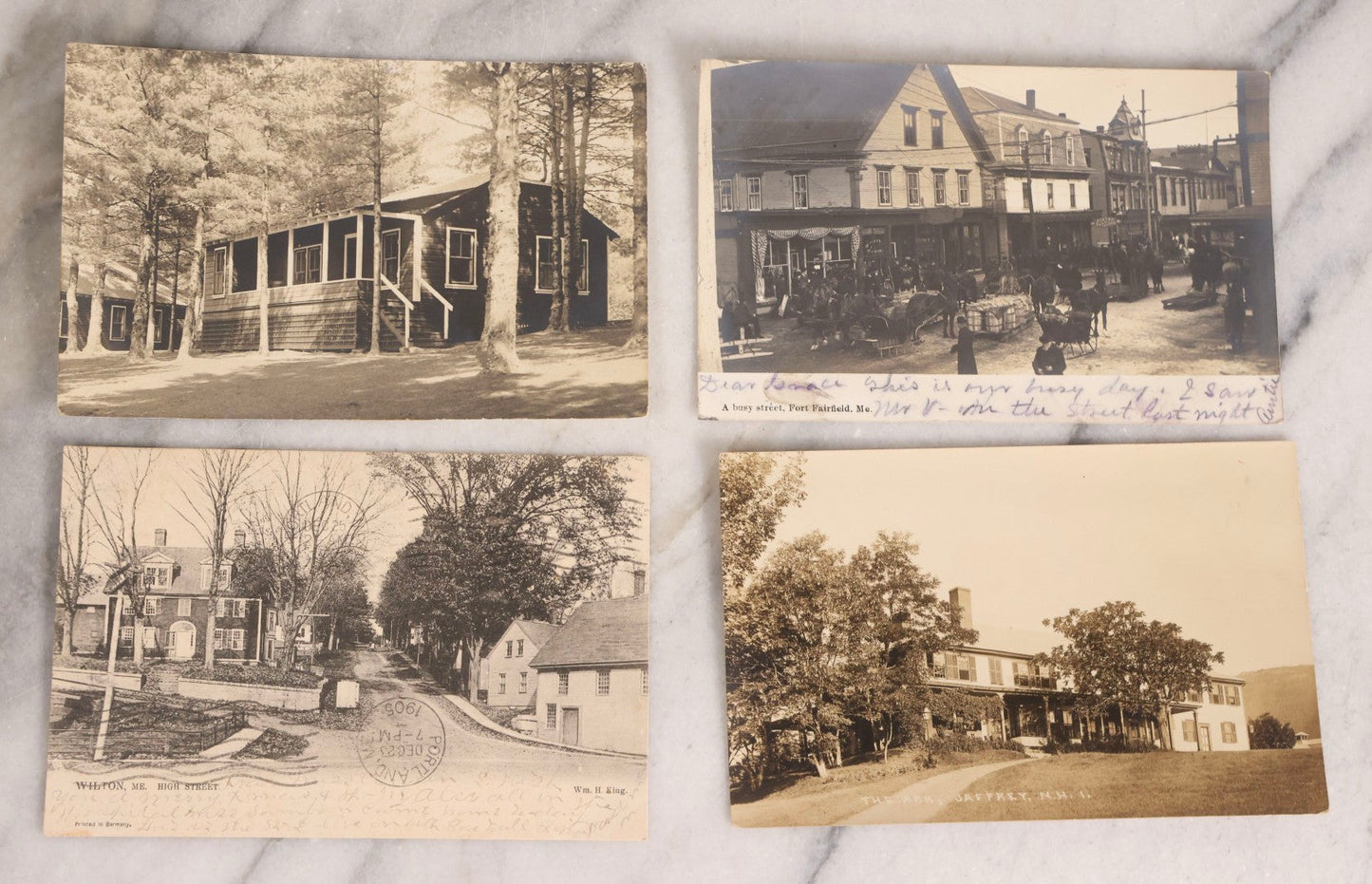 Lot 232 - Grouping Of 60 Antique Building And Architecture Real Photo Postcards R.P.P.C.., New England Focus, Early 20th Century