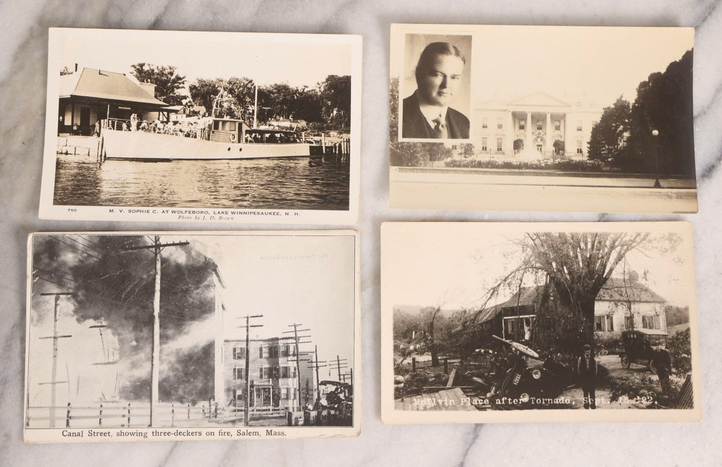 Lot 232 - Grouping Of 60 Antique Building And Architecture Real Photo Postcards R.P.P.C.., New England Focus, Early 20th Century
