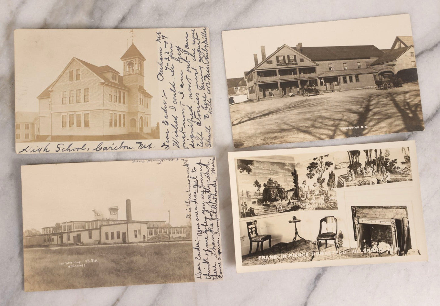 Lot 232 - Grouping Of 60 Antique Building And Architecture Real Photo Postcards R.P.P.C.., New England Focus, Early 20th Century