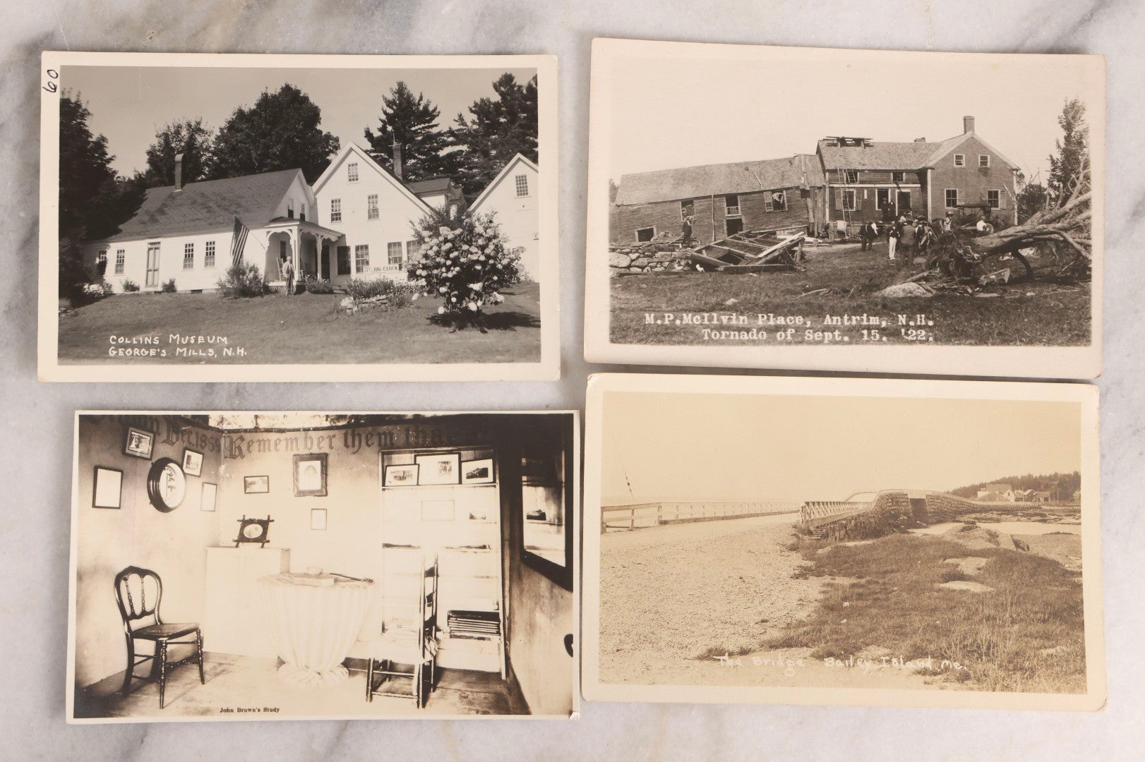Lot 232 - Grouping Of 60 Antique Building And Architecture Real Photo Postcards R.P.P.C.., New England Focus, Early 20th Century