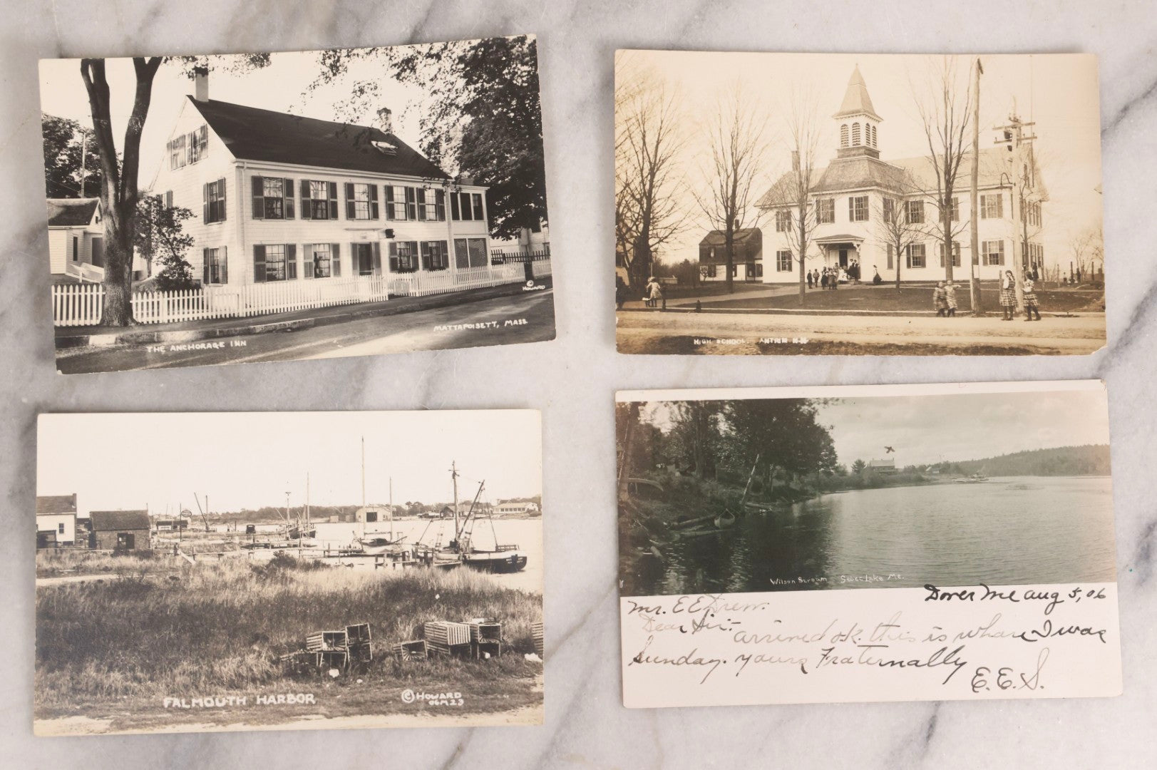 Lot 232 - Grouping Of 60 Antique Building And Architecture Real Photo Postcards R.P.P.C.., New England Focus, Early 20th Century