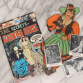 Lot 235 - Grouping Of Five Pieces Of Spooky Ephemera Including Jointed Die-Cut Halloween Witch Decoration, DC “Secrets Of Haunted House” Comic, And Topps Creature Feature Horror Trading Cards