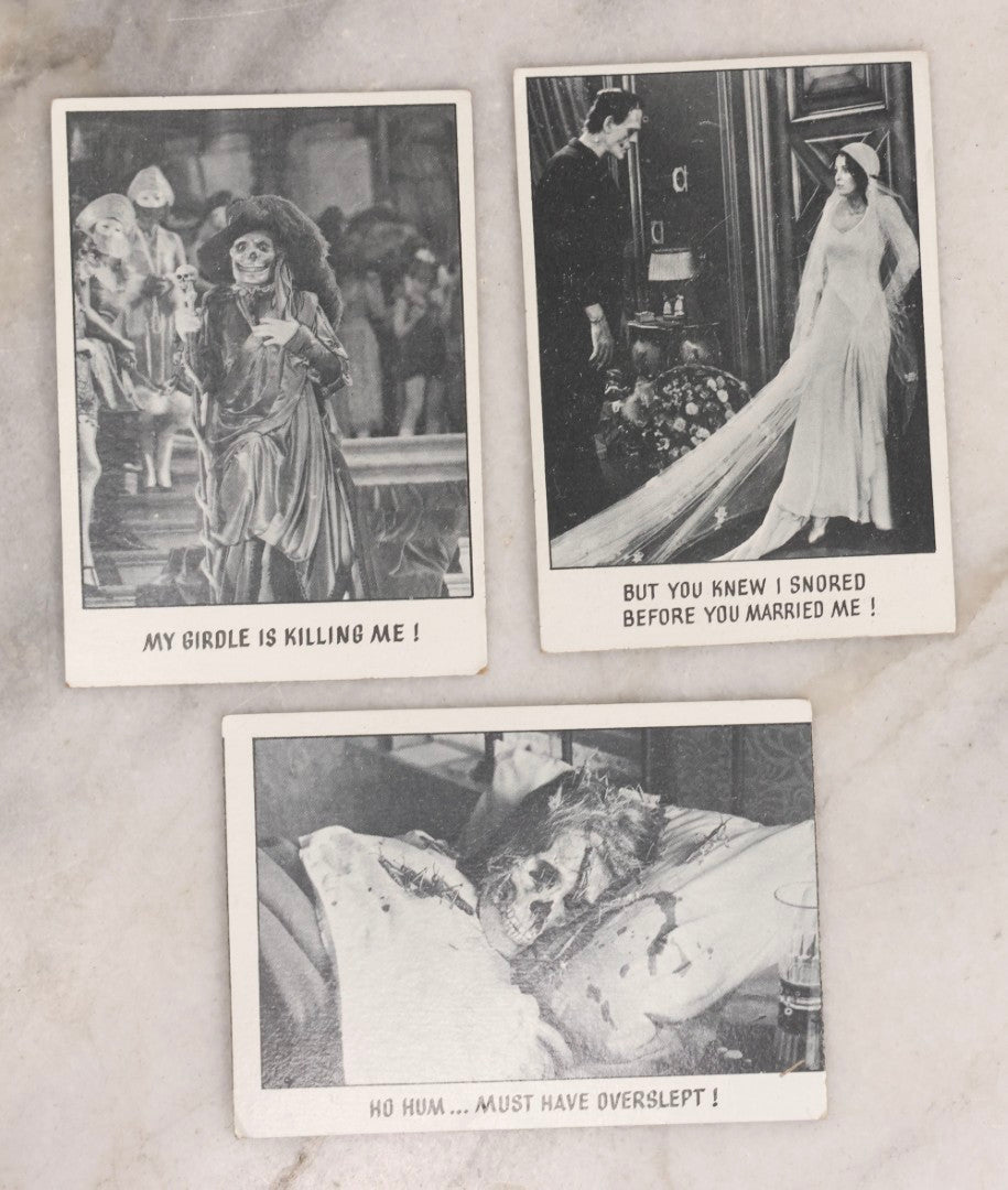 Lot 235 - Grouping Of Five Pieces Of Spooky Ephemera Including Jointed Die-Cut Halloween Witch Decoration, DC “Secrets Of Haunted House” Comic, And Topps Creature Feature Horror Trading Cards