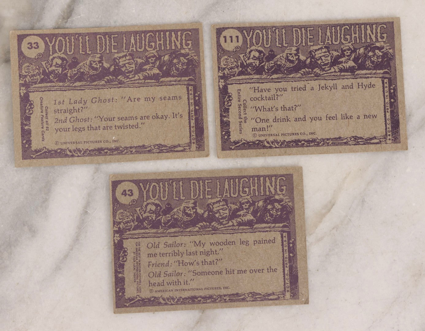 Lot 235 - Grouping Of Five Pieces Of Spooky Ephemera Including Jointed Die-Cut Halloween Witch Decoration, DC “Secrets Of Haunted House” Comic, And Topps Creature Feature Horror Trading Cards