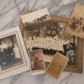 Lot 238 - Grouping Of Six Antique And Vintage Photographs Including Real Photo Postcard R.P.P.C.. Of Farm Equipment, First Communion Class Foldered Group Photograph, And Portrait Studies