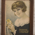 Lot 243 - Vintage Fleischmann's Compressed Yeast Advertising Print, “And Good Health,” In Vintage Wood Frame, 5-3/4" x 7-3/4"