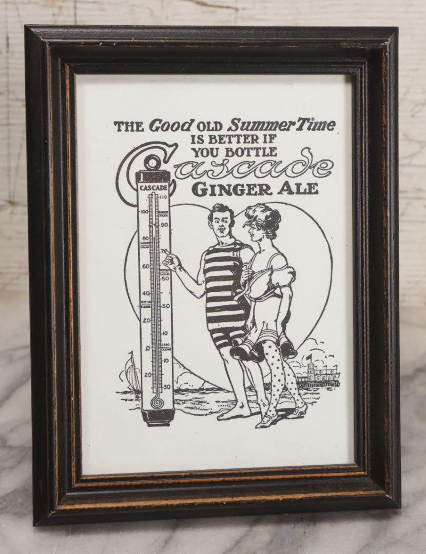 Lot 244 - Vintage Cascade Ginger Ale Advertising Print, “The Good Old Summer Time,” In Modern Frame