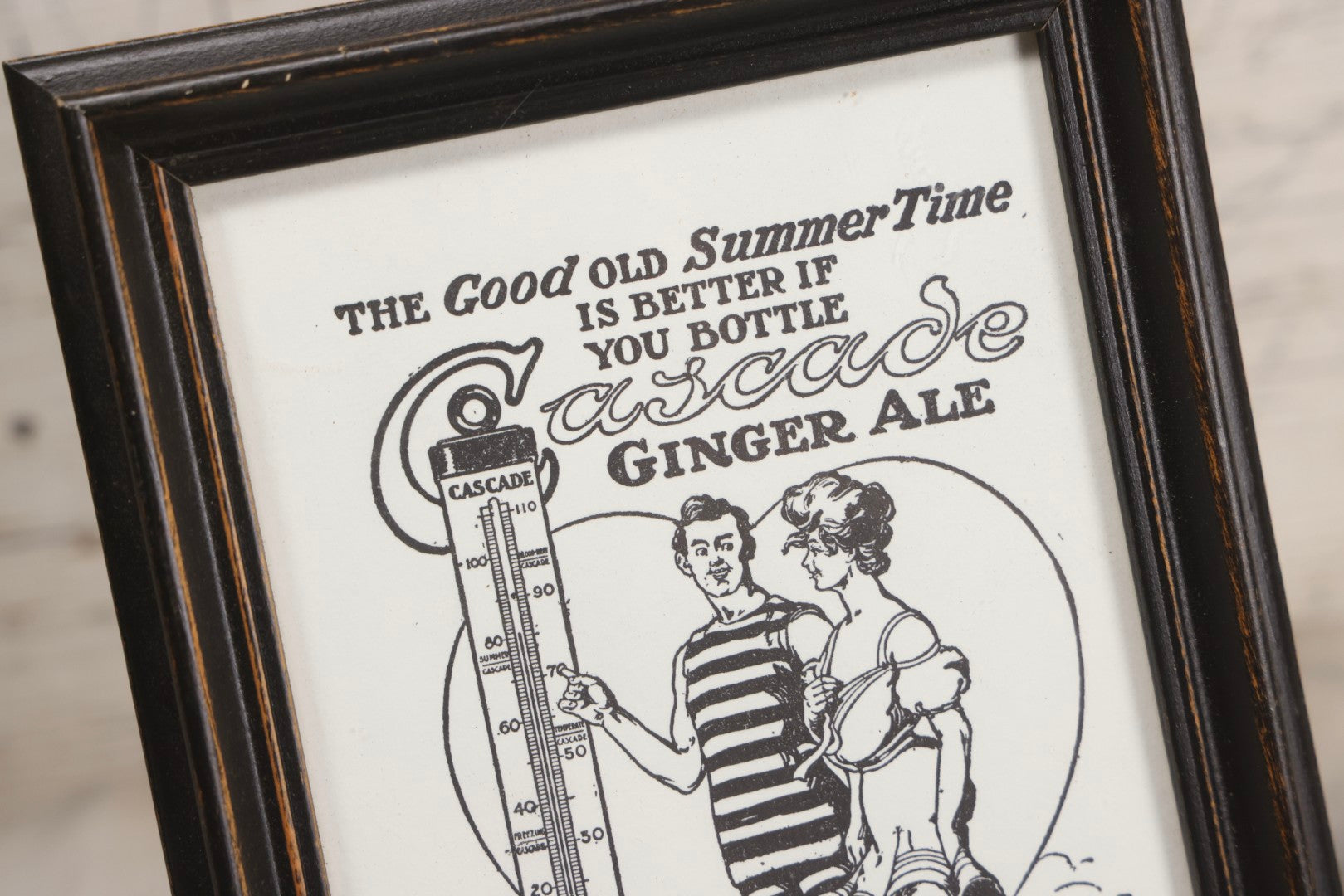 Lot 244 - Vintage Cascade Ginger Ale Advertising Print, “The Good Old Summer Time,” In Modern Frame