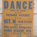 Lot 247 - Vintage Printed Broadside Advertising A Dance For Homer Aggies F.F.A. Benefit, Homer Academy Gym, 11" x 14"