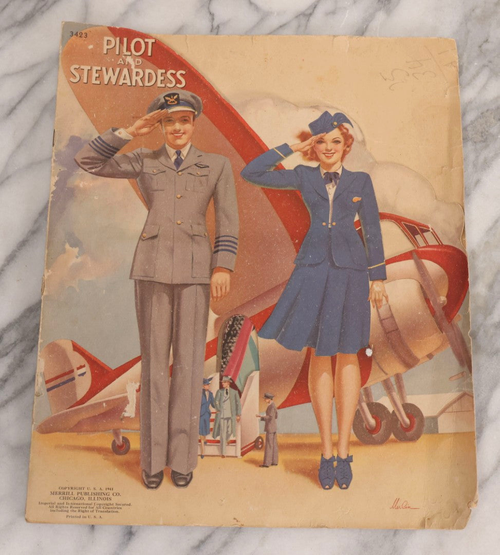 Lot 254 - Trio Of Vintage Children's Ephemera Including Christmas Carols Booklet, Aviation-Themed Paper Dolls, And “The Town Mouse And The Country Mouse” Story Book