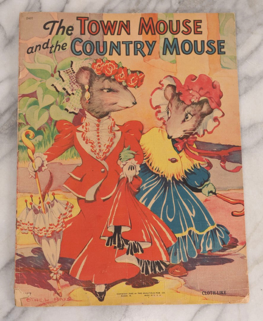 Lot 254 - Trio Of Vintage Children's Ephemera Including Christmas Carols Booklet, Aviation-Themed Paper Dolls, And “The Town Mouse And The Country Mouse” Story Book