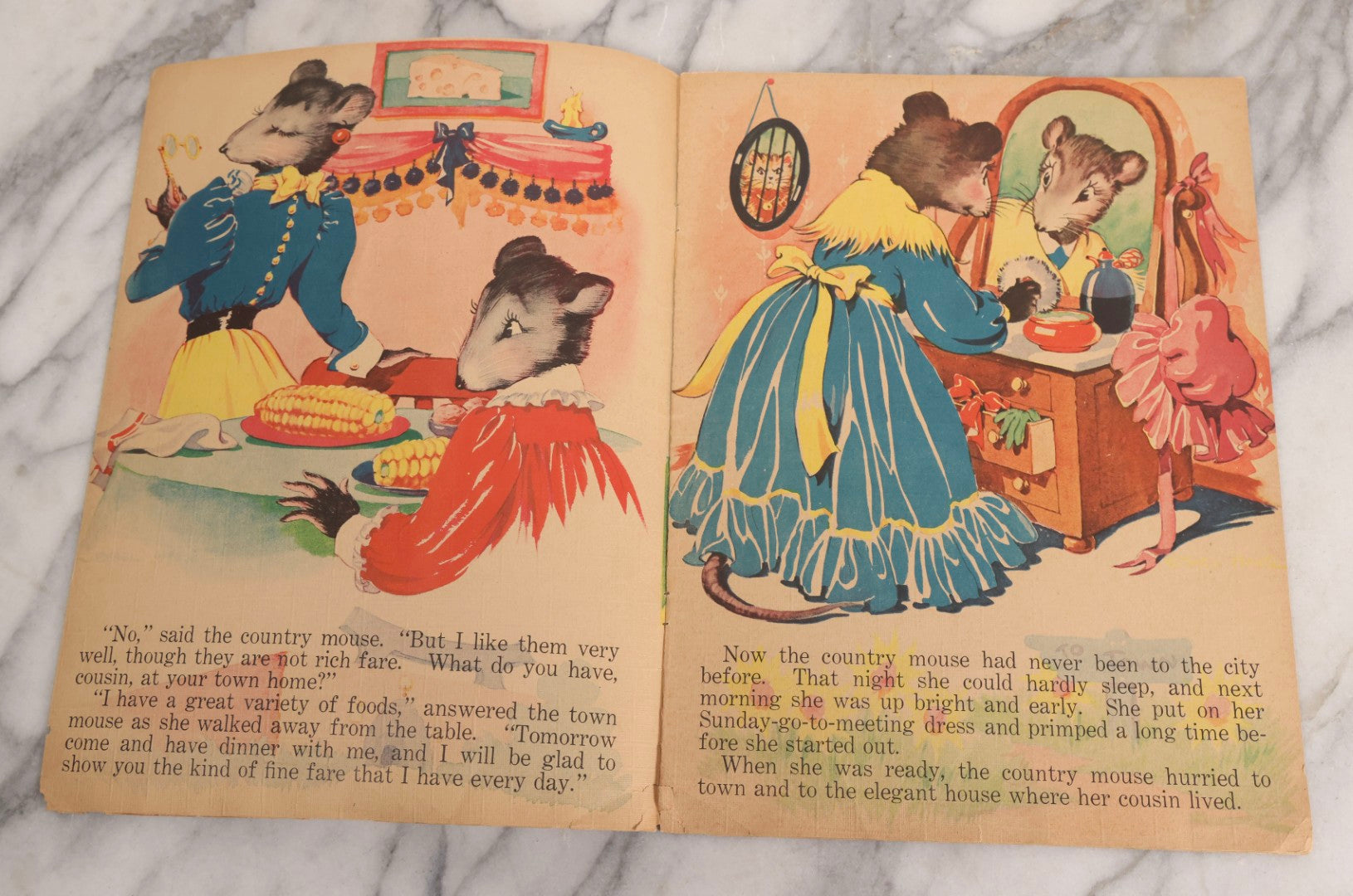 Lot 254 - Trio Of Vintage Children's Ephemera Including Christmas Carols Booklet, Aviation-Themed Paper Dolls, And “The Town Mouse And The Country Mouse” Story Book