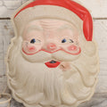 Lot 255 - Vintage Lidco Light-Up Santa Claus Head Wall Decoration, Vacuum-Formed Plastic, 1950s–1960s Working Condition, Note Cracks, 12" H