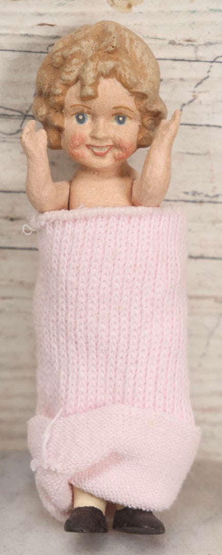 Lot 259 - Trio Of Vintage Children's Toys Including Shirley Temple Doll, Lamb Chop Hand Puppet, And Small Painted Doll