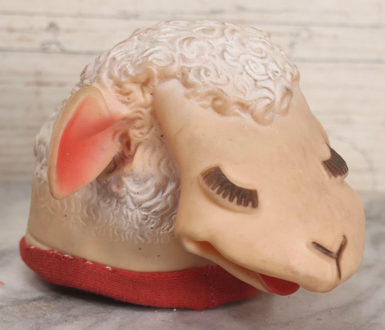 Lot 259 - Trio Of Vintage Children's Toys Including Shirley Temple Doll, Lamb Chop Hand Puppet, And Small Painted Doll