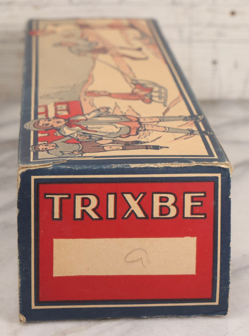 Lot 261 - Vintage Trixbe Doll Advertising Box, “The Doll That Does A Million 'Trix',” Ralph A. Freundlich Inc., New York City, Lithographed Cardboard Packaging, Children Playing Graphics